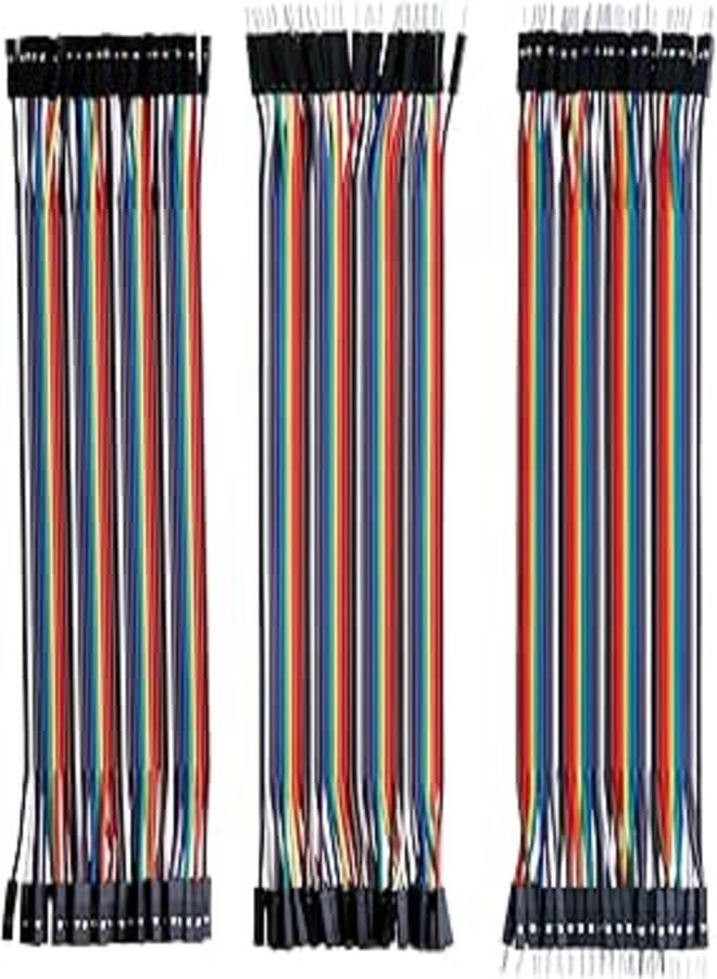 ELEGOO 120pcs Multicolored Dupont Wire 40pin Male to Female, 40pin Male to Male, 40pin Female to Female Breadboard Jumper Ribbon Cables Kit Compatible with Arduino Projects